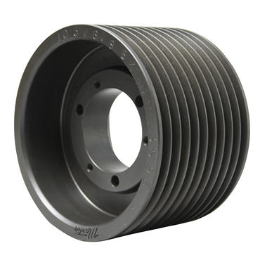 Cast Iron 3V Belt Cross 6.9 in OD 10 Grooves Sheave